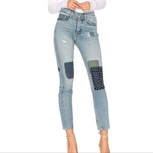 GRLFRND Karolina High Rise One Bad Apple Jeans